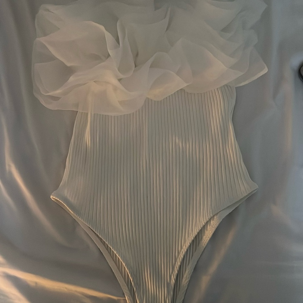 Zara tube ruffle bodysuit
